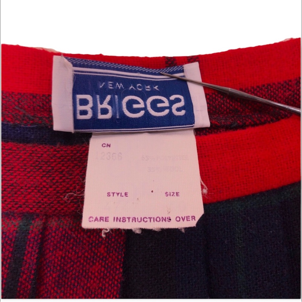 Briggs Vintage Wool Blend Preppy Plaid Skirt Womens Size 10 Back to School - Picture 3 of 4